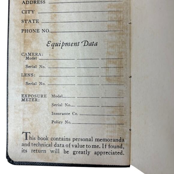 VTG 1945 GE "Photo Data Book" General Electric Service Light Exposure Charts EUC - Picture 11 of 16